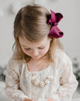Large Hair Bow Boutique Ribbon,Big Bow, Alligator Hair Clip: Ballet Pink
