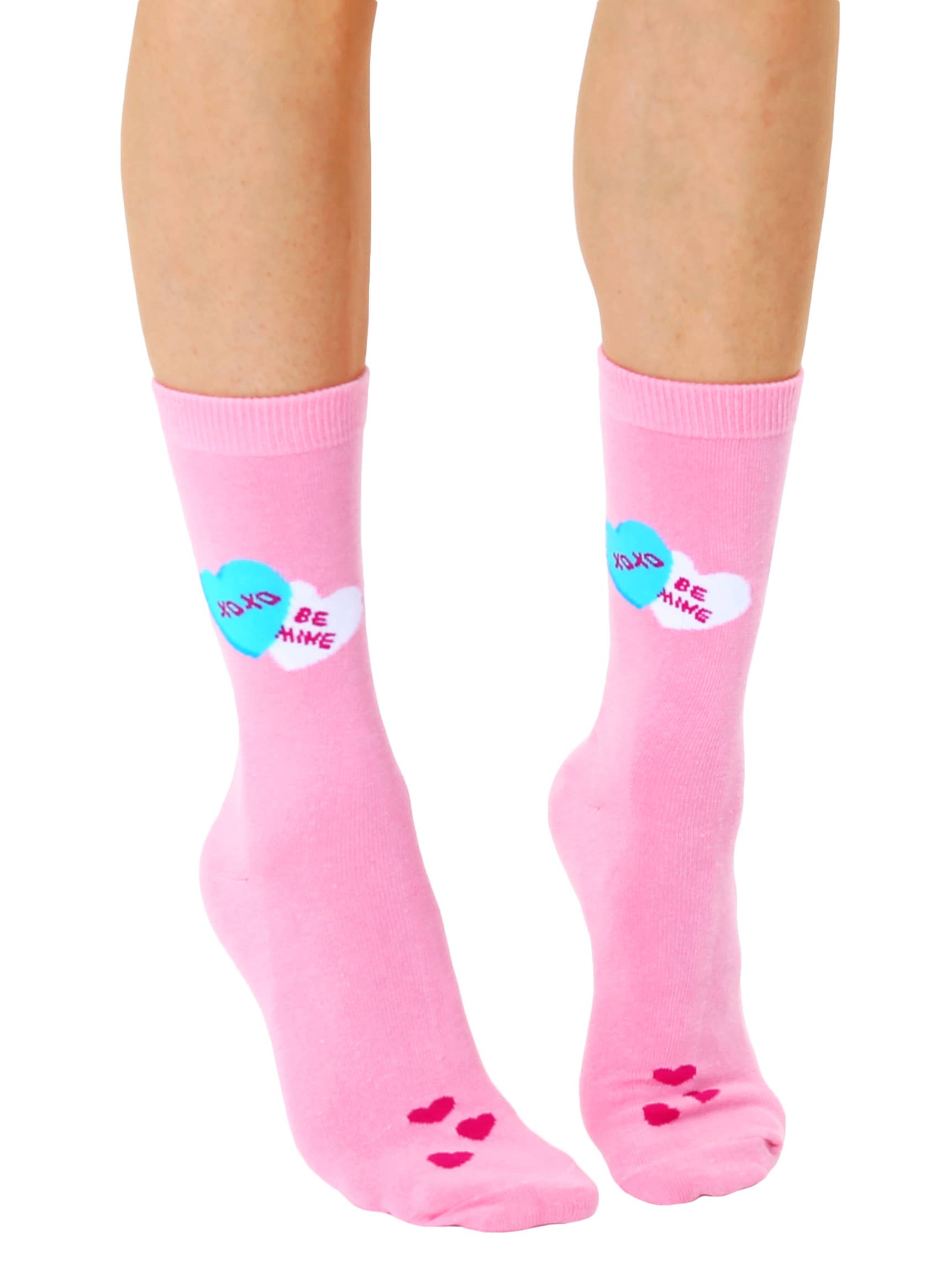 3D Packaged Crew Socks - V-Day Hearts - &quot;Be Mine&quot;