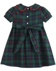 Blue, Green Red Plaid Smocked Collared Dress