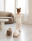Button Pull-along sheep taupe