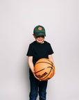 Basketball Patch Baseball Hat: Hunter Green / Toddler (1Y-4Y)
