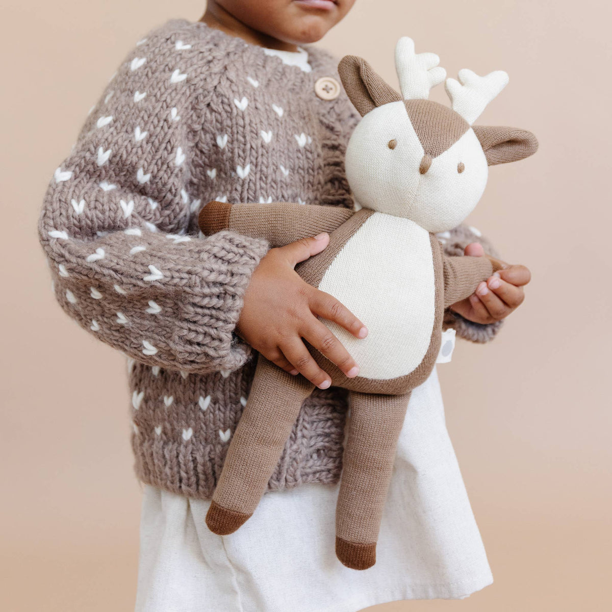 Sawyer Cardigan Tan Deer Baby Sweater