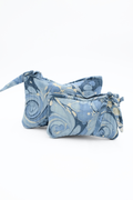 Hand-Marbled Pouches in Ocean Wave, Set of 2