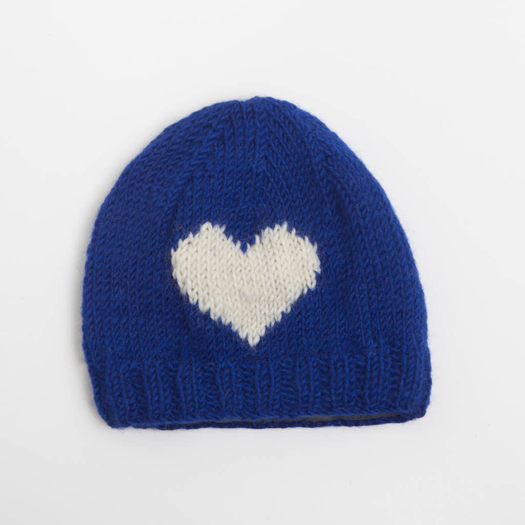 Heart Motif Beanie Kids: Pink