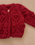 Red Heart Popcorn Cardigan Sweater
