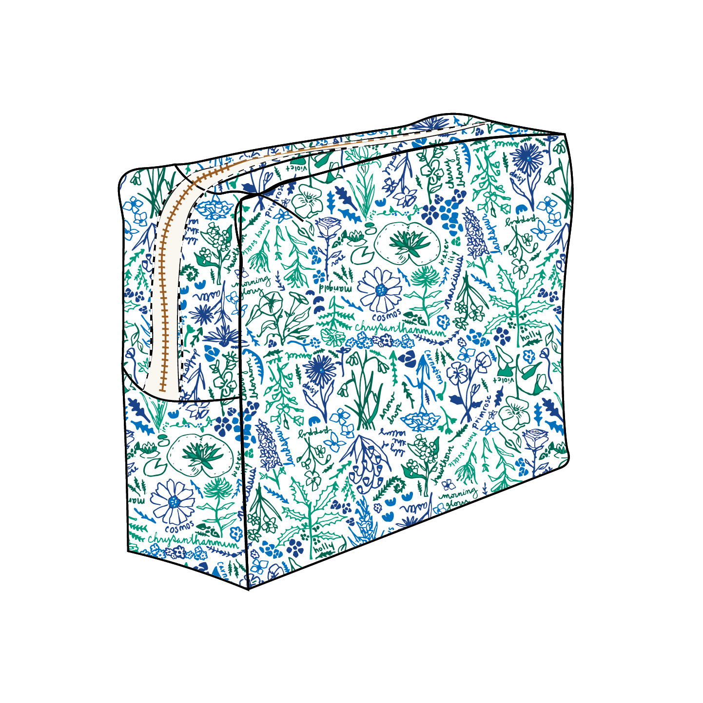 Birth Flowers Large Travel Pouch