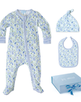 Joy street birth flowers onesie baby bundle with hat and bib