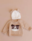 Dog Pullover 3D Sweater Baby Kid Fall Winter School: Latte / XS 6-12m
