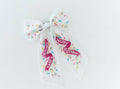 Beaded Hair Bow - Happy Birthday