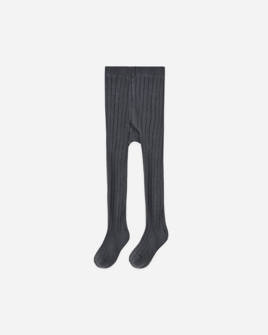 Rylee + Cru Ribbed Tights in Midnight