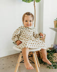 Ina Block Print Floral Baby Dress & Bloomer Set