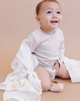 Muslin Swaddle Pink Bow Baby Shower Girl Organic Cotton Gift: Pink