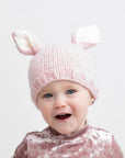 Bunny Ears Blush Baby Beanie Hat