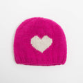 Heart Motif Beanie Kids: Pink
