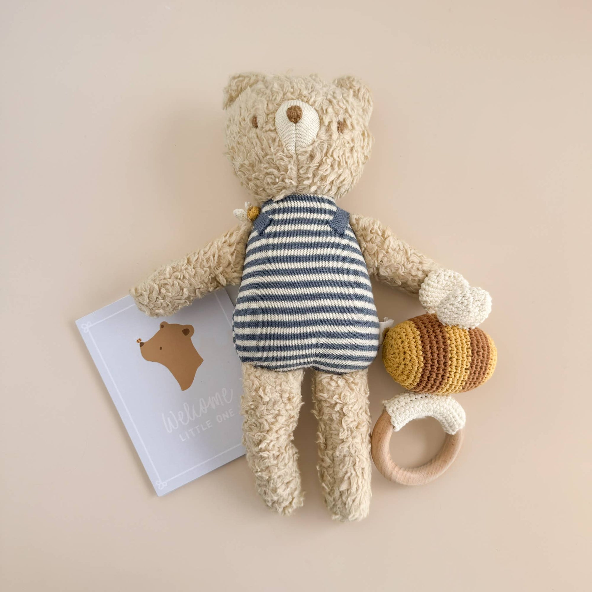 Teether Bee Cotton Crochet Rattle Spring Summer Baby Toy: In Stock