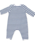 Football Navy - Long Sleeve Snap Shoulder Romper
