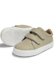Leather Kids Velcro Sneakers - Gray