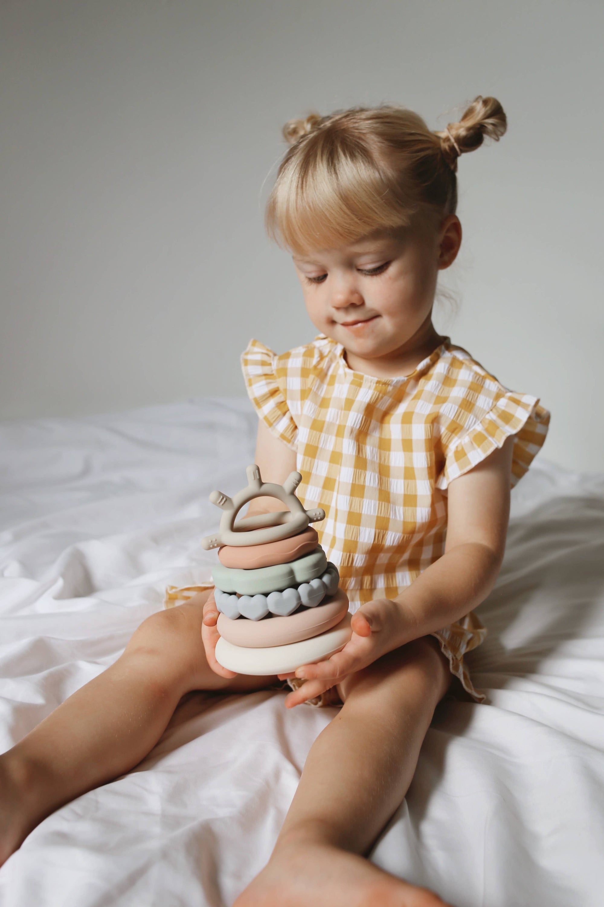 Classic Silicone Stacking Teething Ring Toy 
