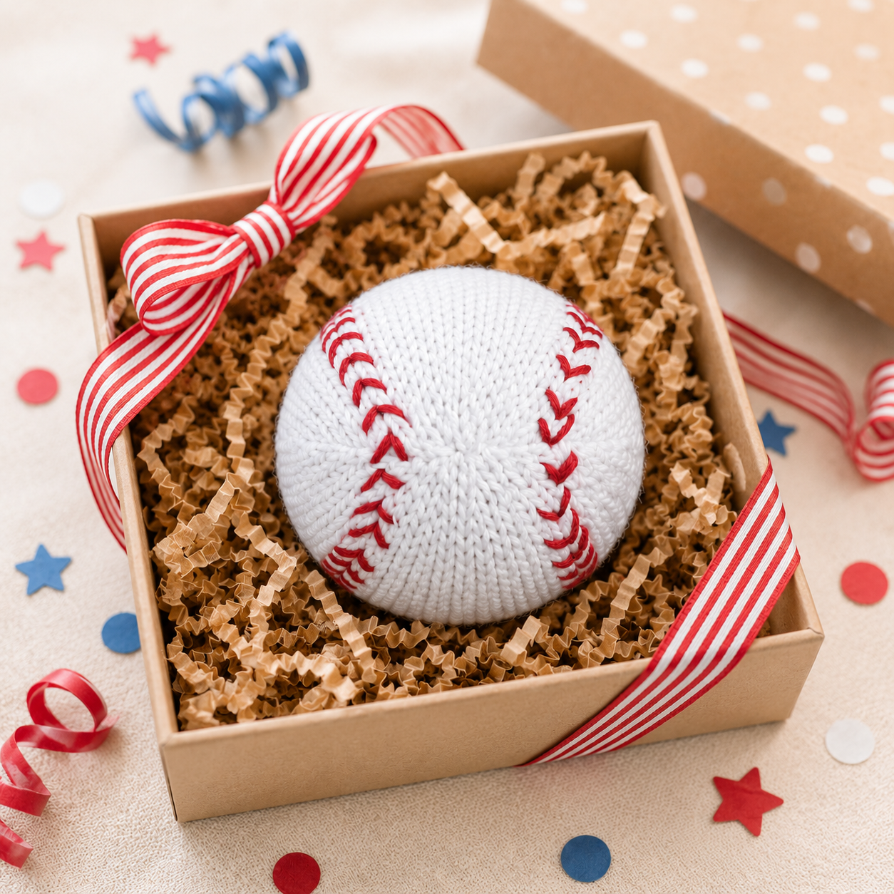 Will the Baseball Knit Rattle: 5" Rattle