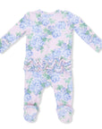Hydrangeas - 2 Way Ruffle Back Zipper Footie