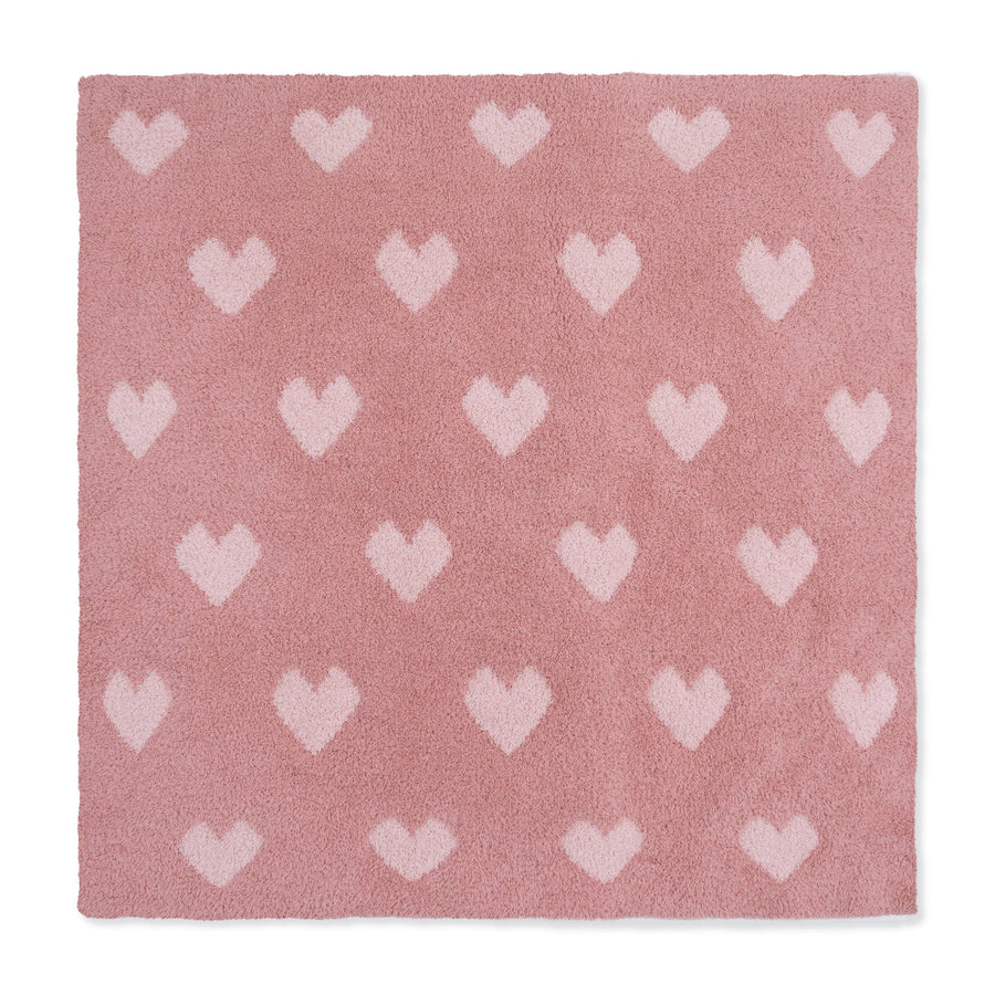 Chenille - Blush and Rose Heart Blanket