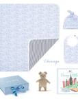 Joy Street Chicago baby gift set blue