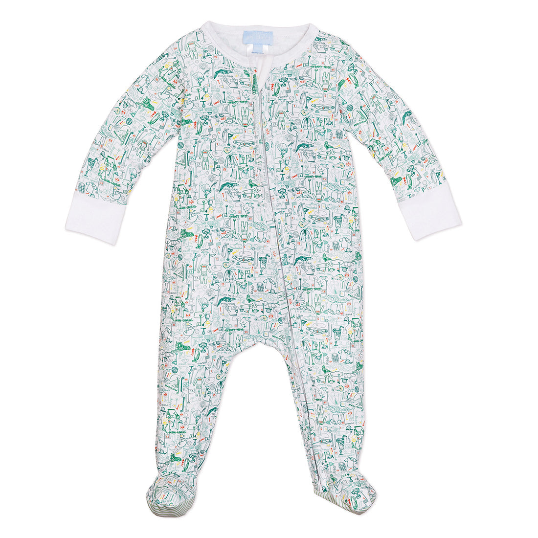 Joy Street Golf Print Zip Onesie Baby