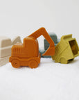 Construction Vehicle Mold Free Silicone Bath Toy Set 