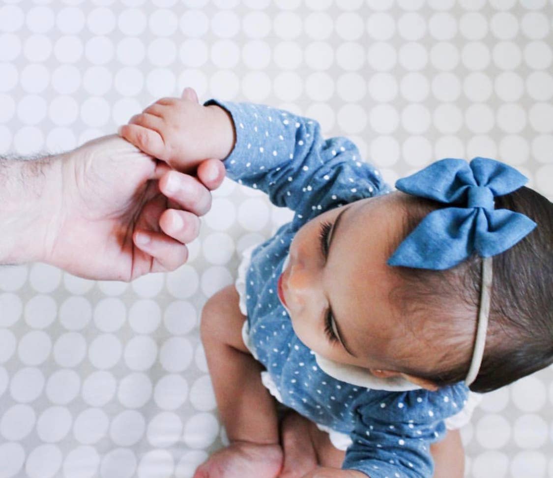 Denim Bow Headband, Baby Girl,Infant Girl Bow Hair Accessory: Butterfly