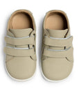 Leather Kids Velcro Sneakers - Gray