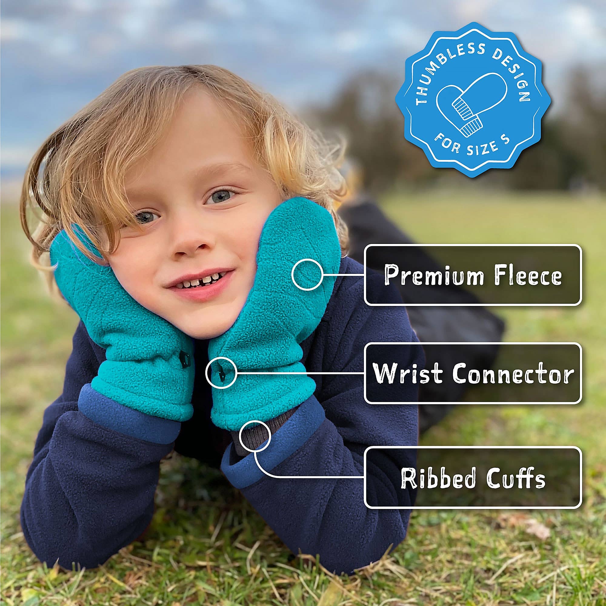 Dusty Pink | Fleece Mittens: S (3-9 Months) Thumbless / Fleece