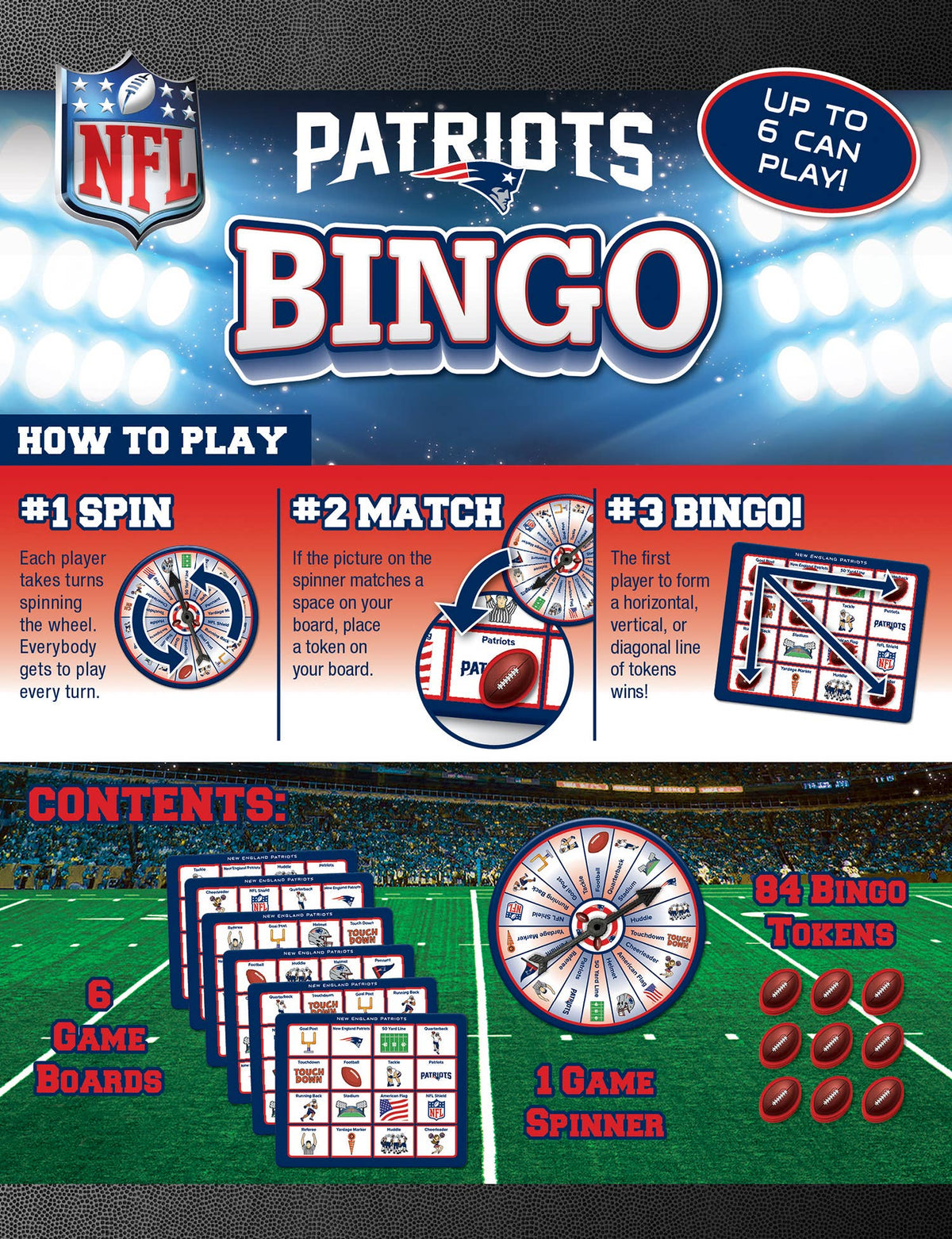 New England Patriots NFL Bingo Game