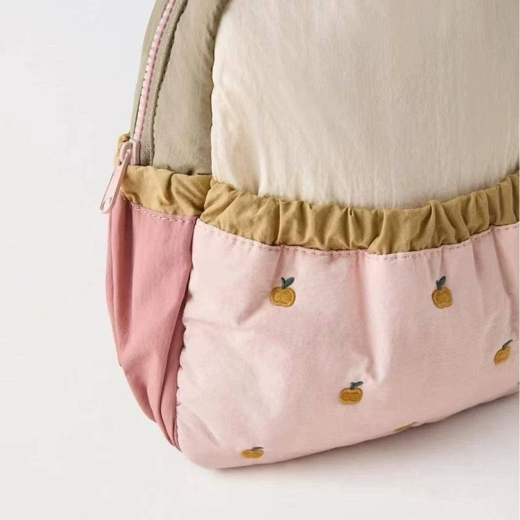 Cute Embroidered Apple Mini Backpack for Kids: Embroidered Apple Design