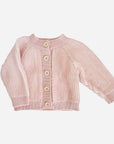 Cotton Brioche Cardigan Pink Baby Kids Girls Clothing : Blush