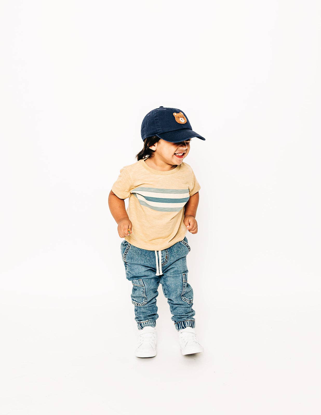 Teddy Bear Patch Baseball hat: Denim / Toddler (1Y-4Y)