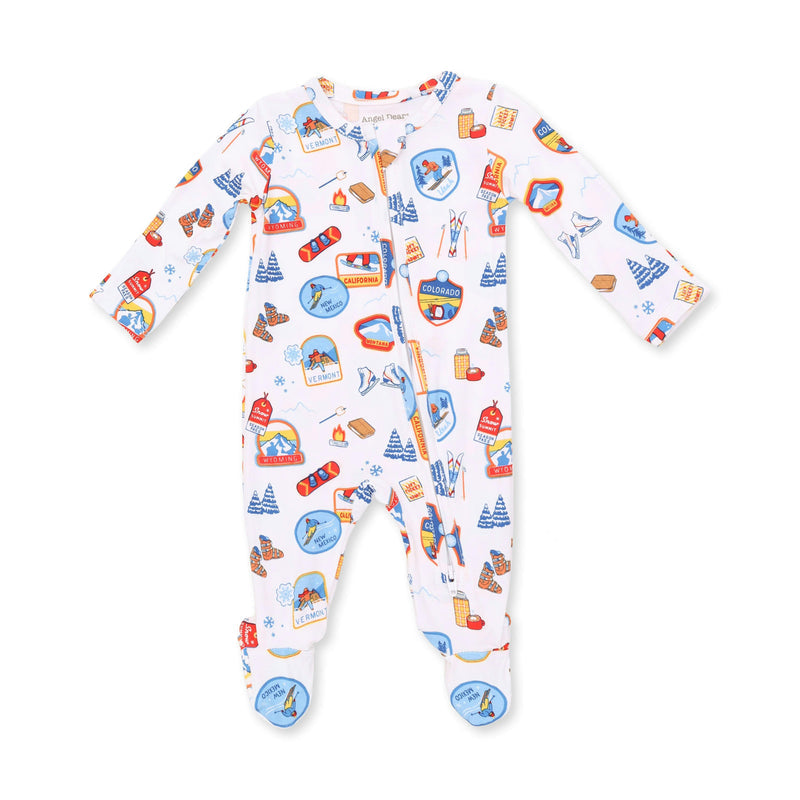 Vintage Ski Patches - 2 Way Zipper Footie