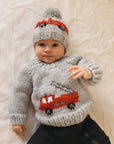 Fire Engine Crew Neck Sweater for Baby & Toddler