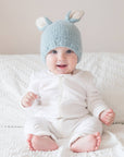 Bunny Ears Blue Baby Beanie Hat