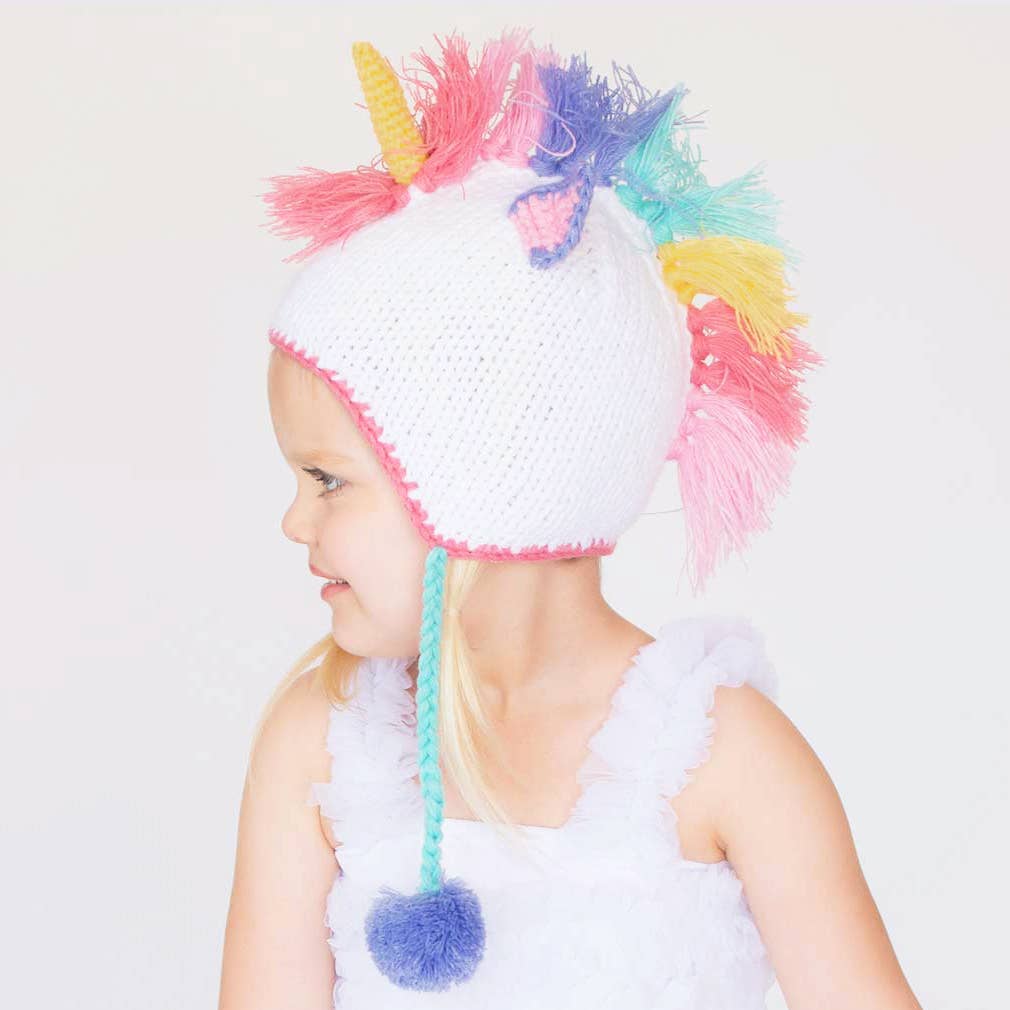 Unicorn Pastel Earflap Beanie Hat Baby &amp; Kids