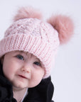 Blush Pink Fluffer Beanie Winter Hat