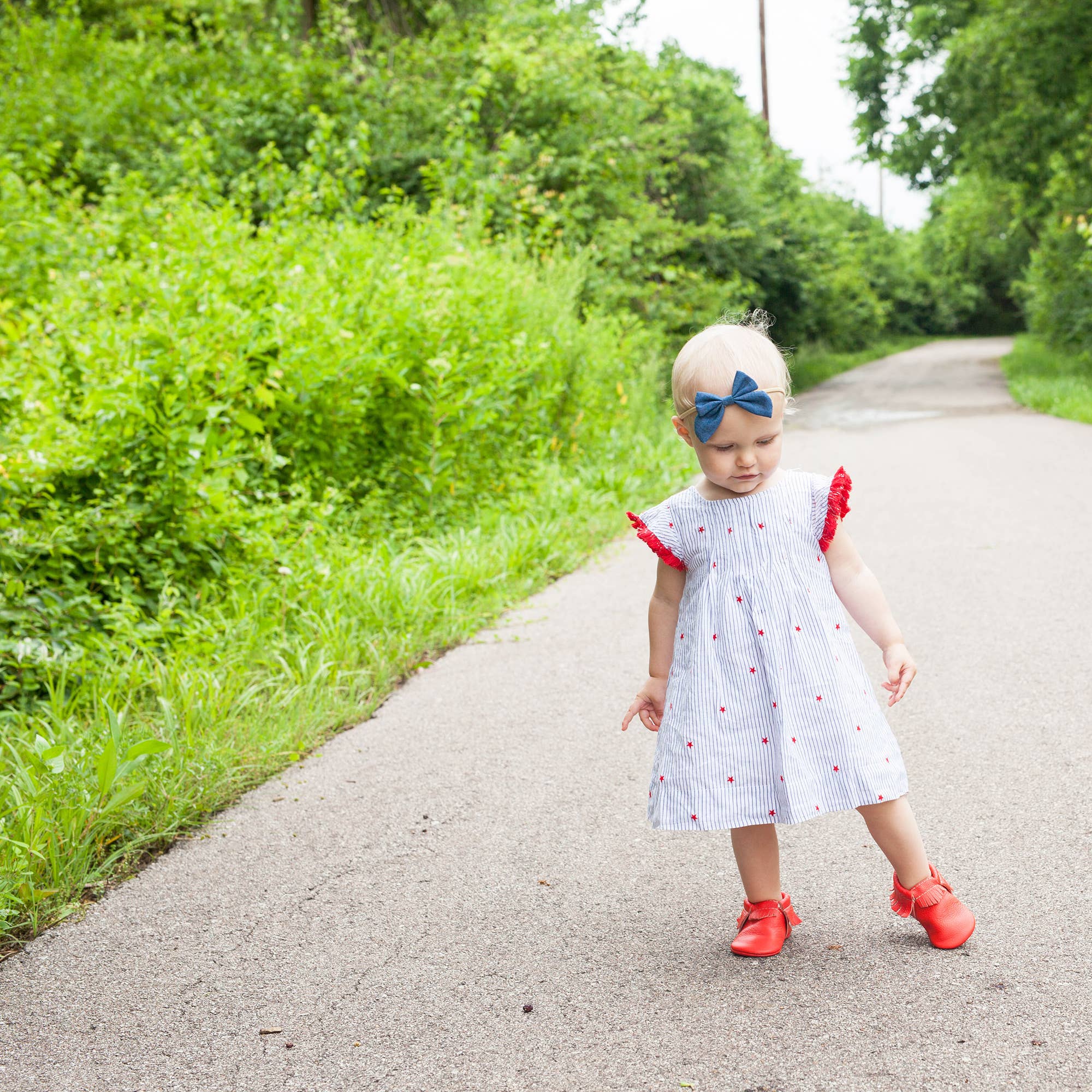 Denim Bow Headband, Baby Girl,Infant Girl Bow Hair Accessory: Butterfly