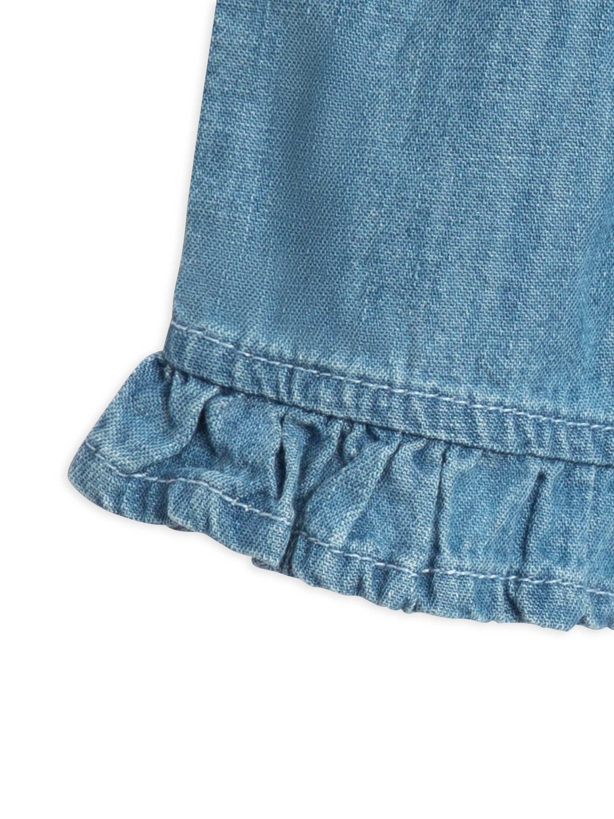 Organic Baby &amp; Kids Callie Chambray Ruffle Waist Shorts