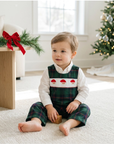 Blue, Green Red Plaid Christmas Santa Smocked Longalls