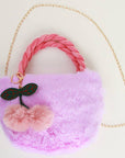 Furry Cherry Purse: Lavender