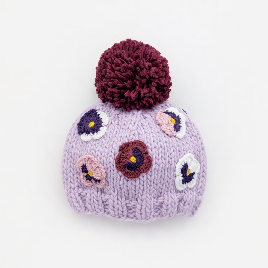 Pansy Lilac Beanie Hat for Baby &amp; Kids