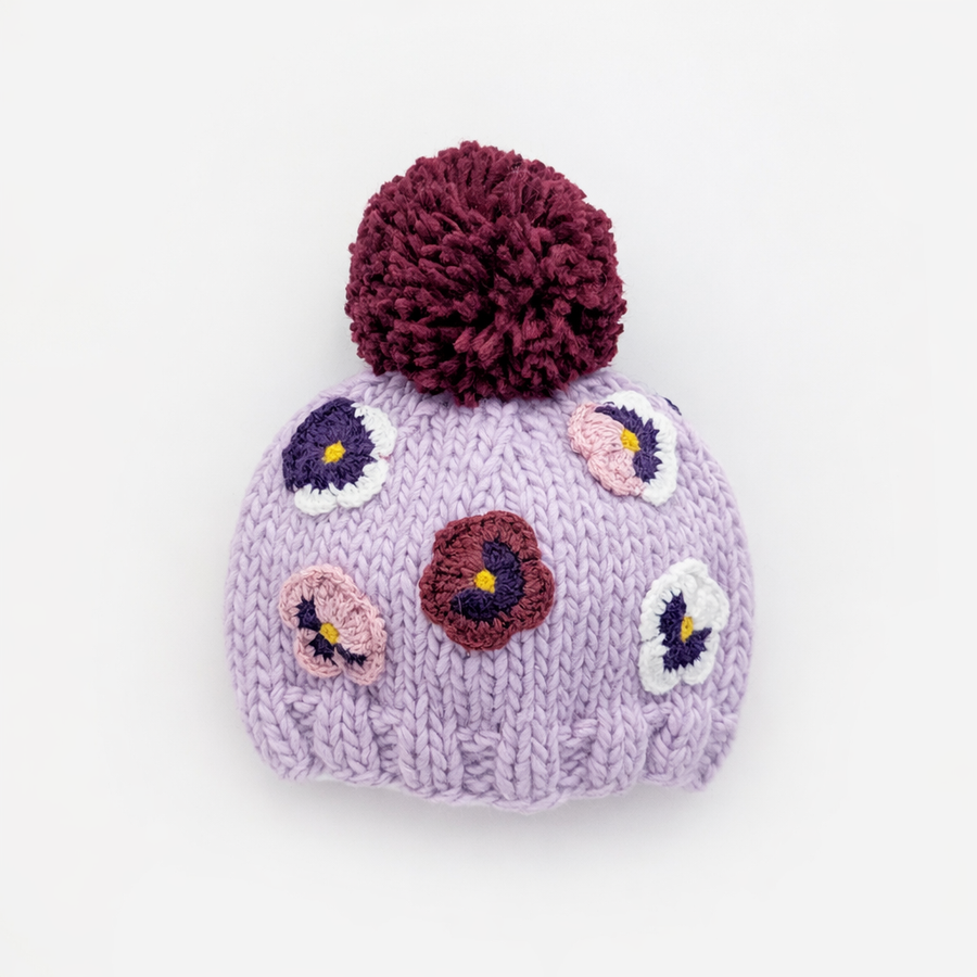 Pansy Lilac Beanie Hat for Baby & Kids