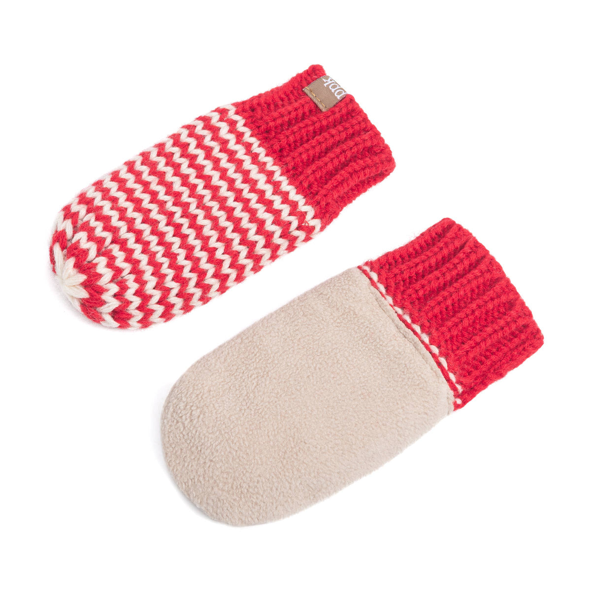 Baby/ Toddler Kids Thumbless Winter Mittens, Stripe Pattern