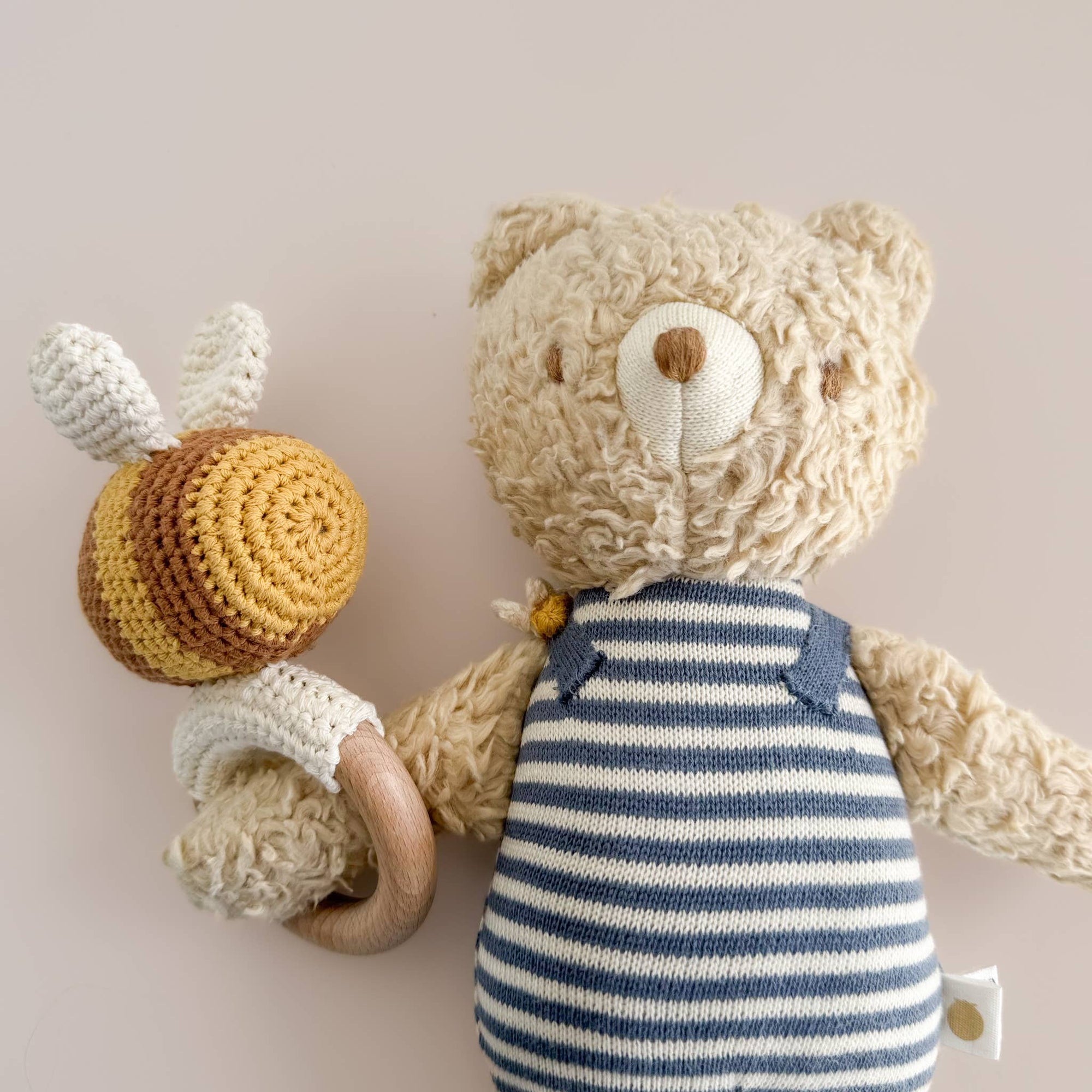 Teether Bee Cotton Crochet Rattle Spring Summer Baby Toy: In Stock