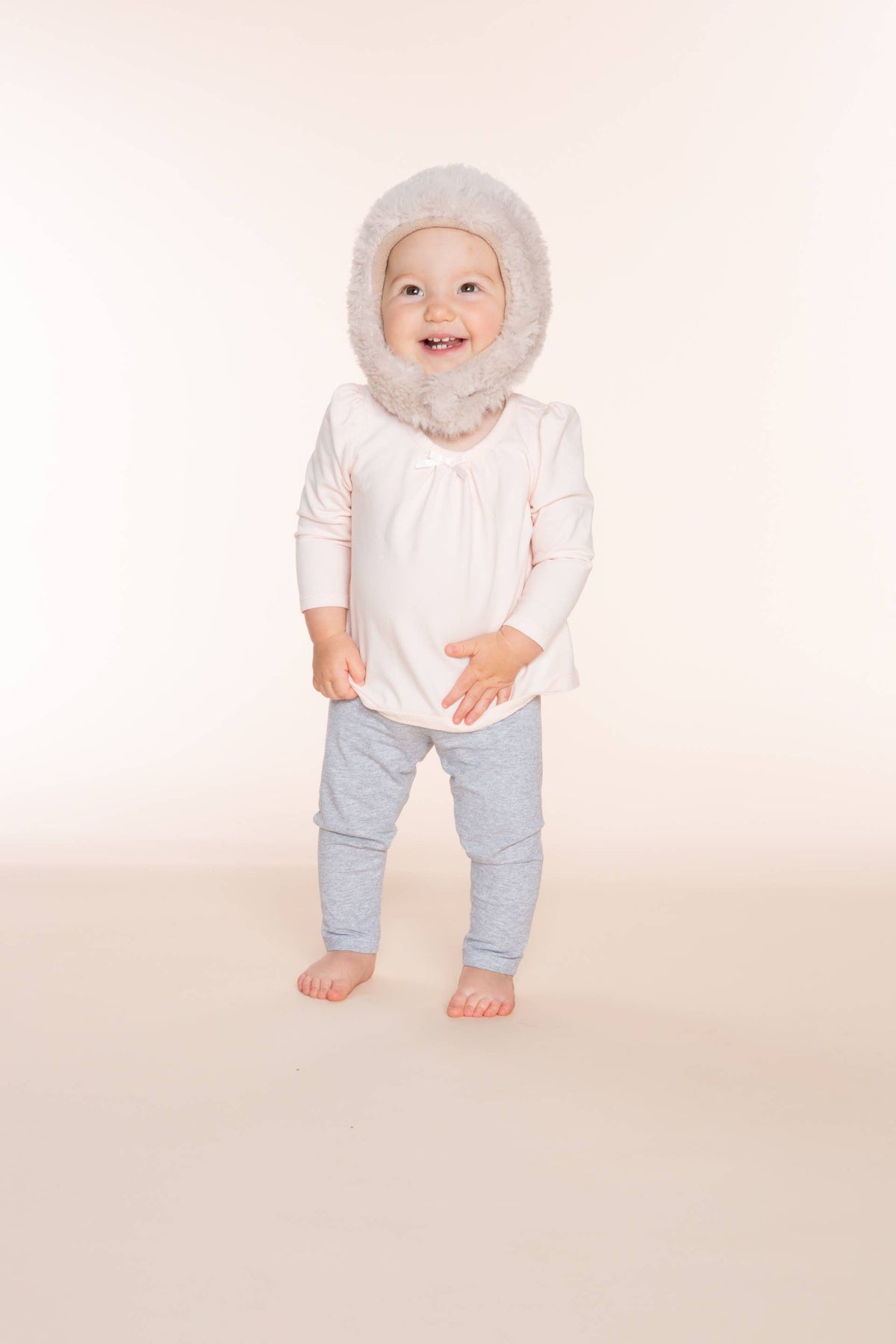Baby Toddler Soft Knit Earflap Hat with Chin Strap