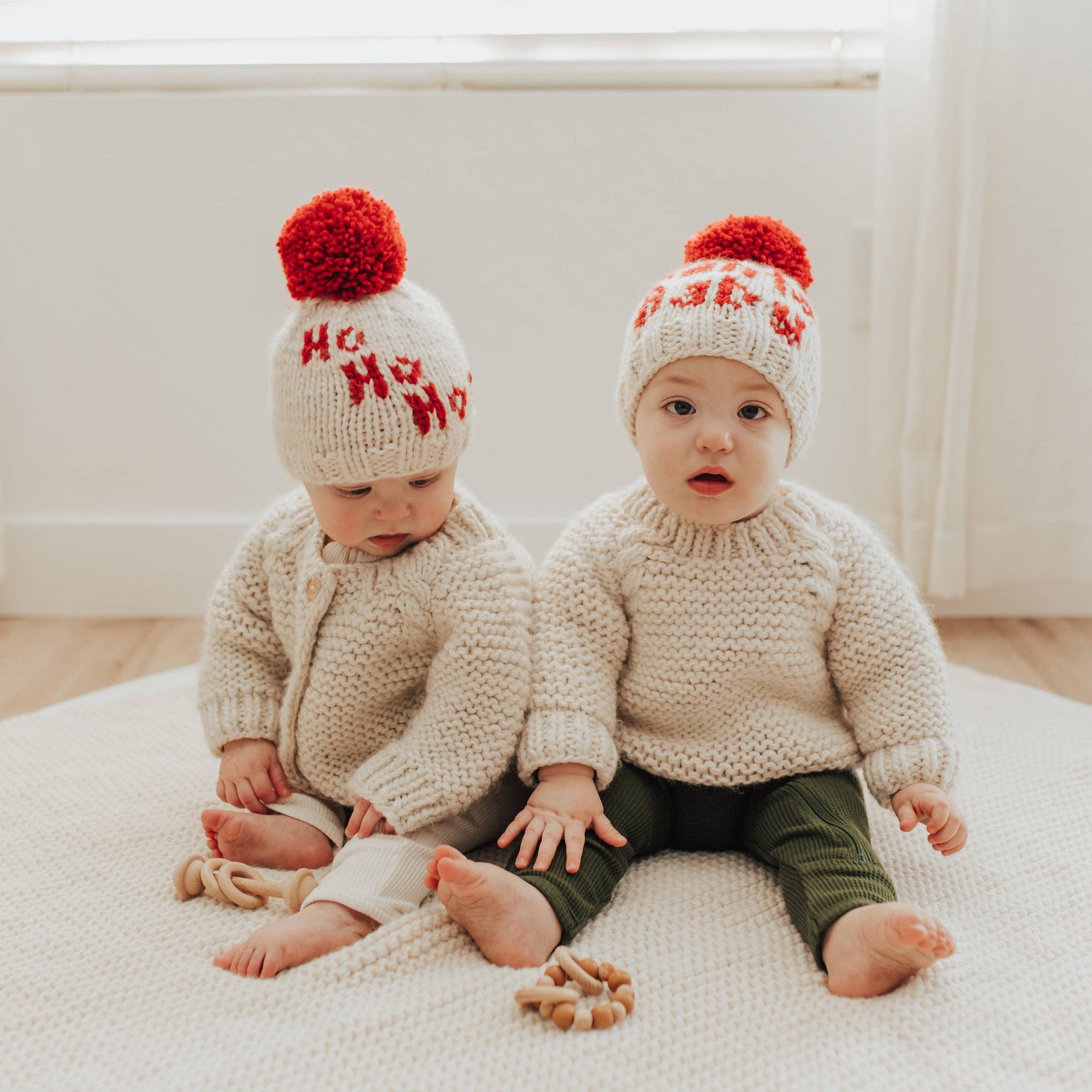 Santa Baby Hand Knit Beanie Baby Snow Hat